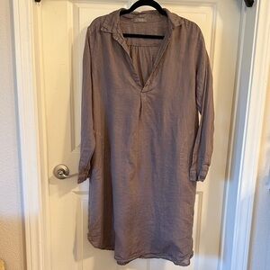 CP Shades Linen Dress in Light Brown